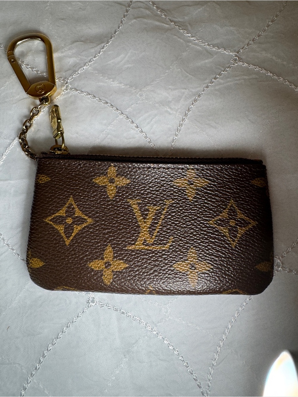 Louis Vuitton Monogram Key Pouch in Brown and Gold